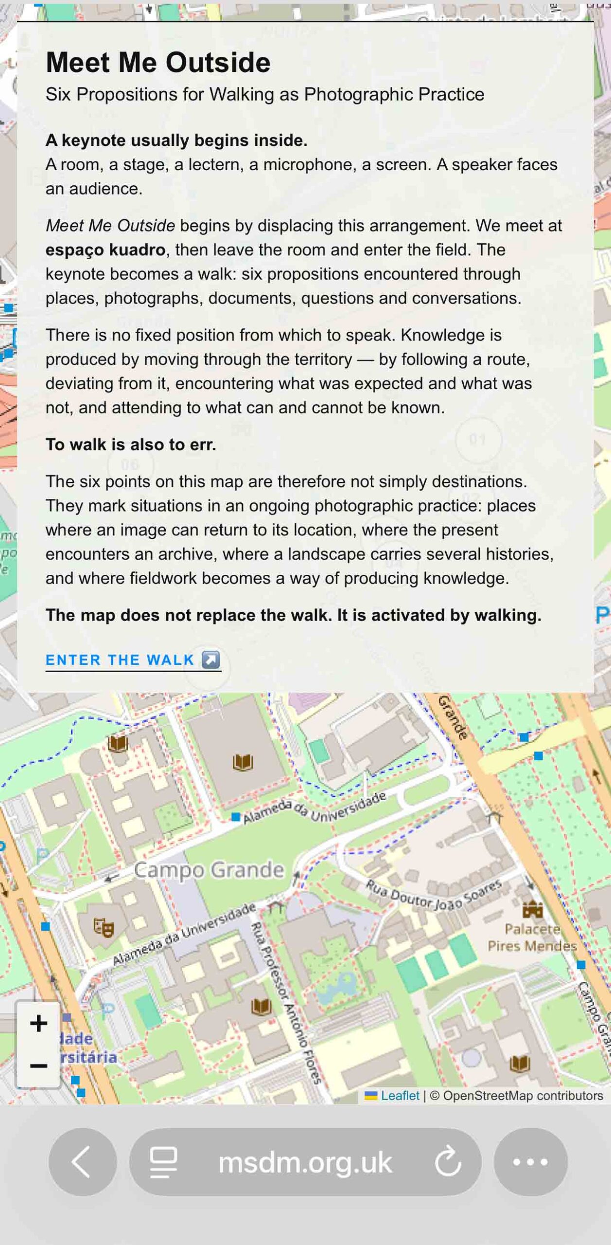 Meet Me Outside: Six Propositions for Walking as Photographic Practice